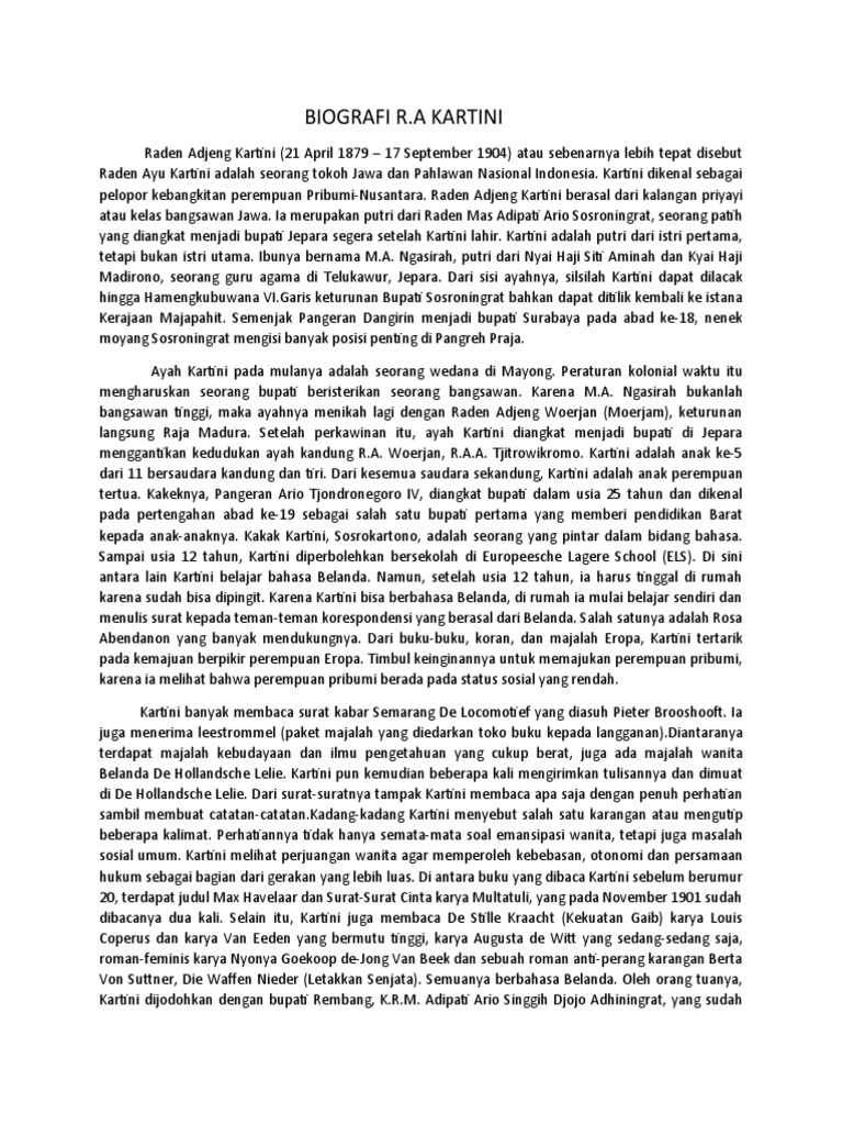 Biografi Ra Kartini | PDF