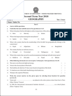 Grade 08 Geography 2nd Term Test Paper 2018 English Medium - North Western Province