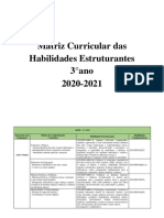 Matriz Curricular 3° Ano