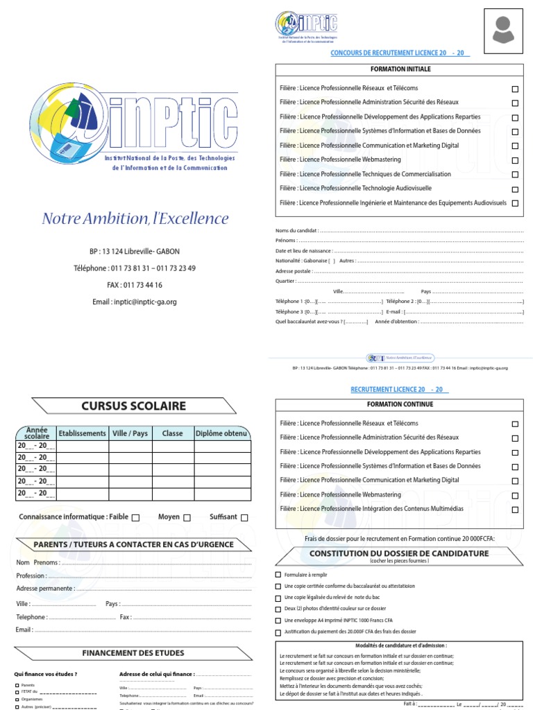 Inscription au Concours INPTIC 2025 | PDF | Informatique
