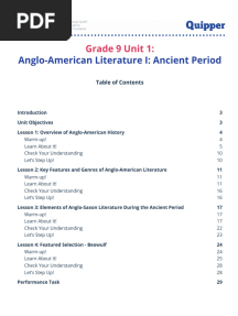 PDF Grade 9 Unit 1 Anglo American Literature 4 Topics