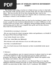 Retirement Script