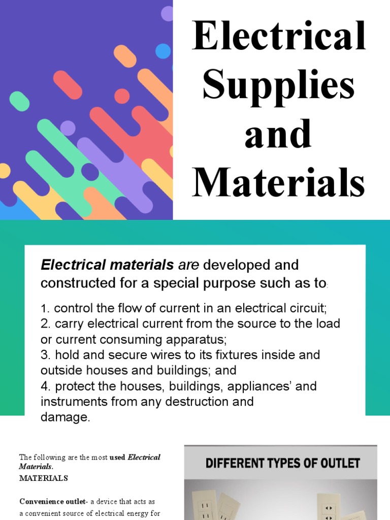 Electrical Supplies and Materials M2Q1 PDF Ac Power Plugs And