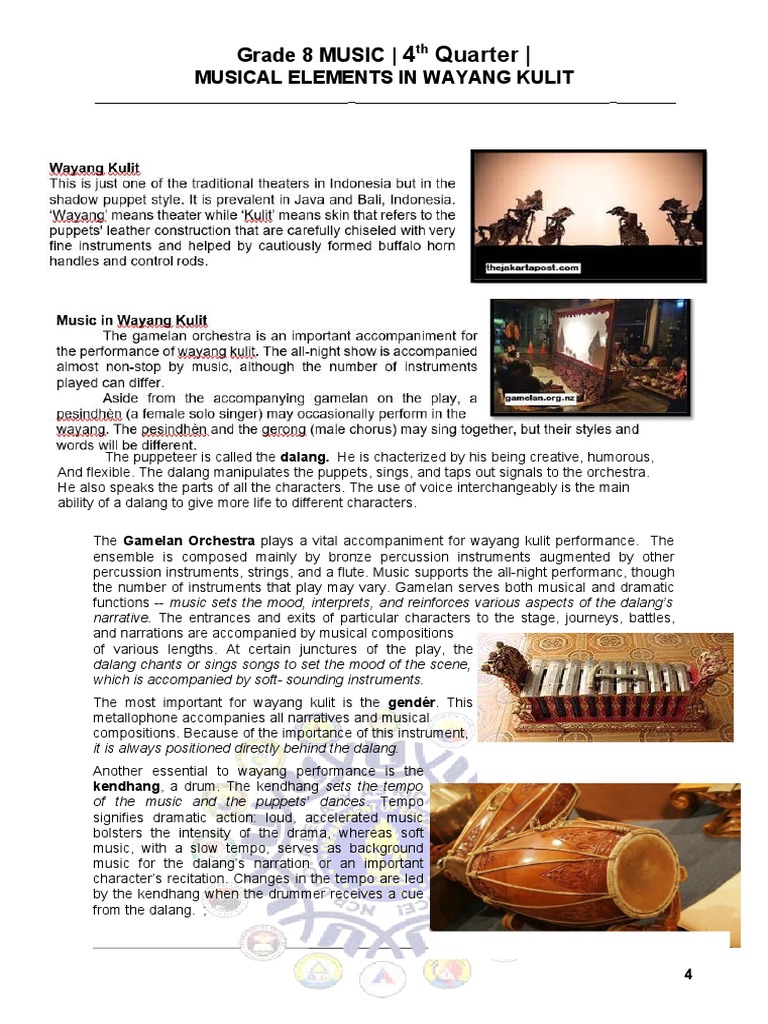 Music Grade 8 Quarter 4 Wayang Kulit | PDF | Music Technology ...