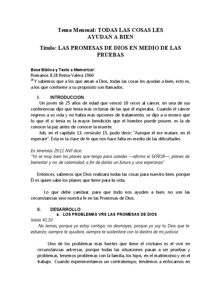 Las Promesas de Dios en Medio de Las Pruebas | PDF | Dios | Fe