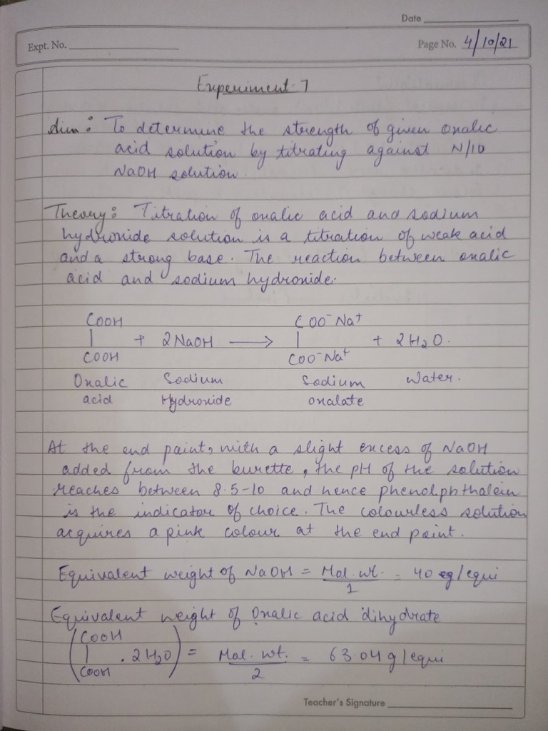 Cgem PR, Titration, Oxalic Acid and NaOH PDF Chemical Compounds
