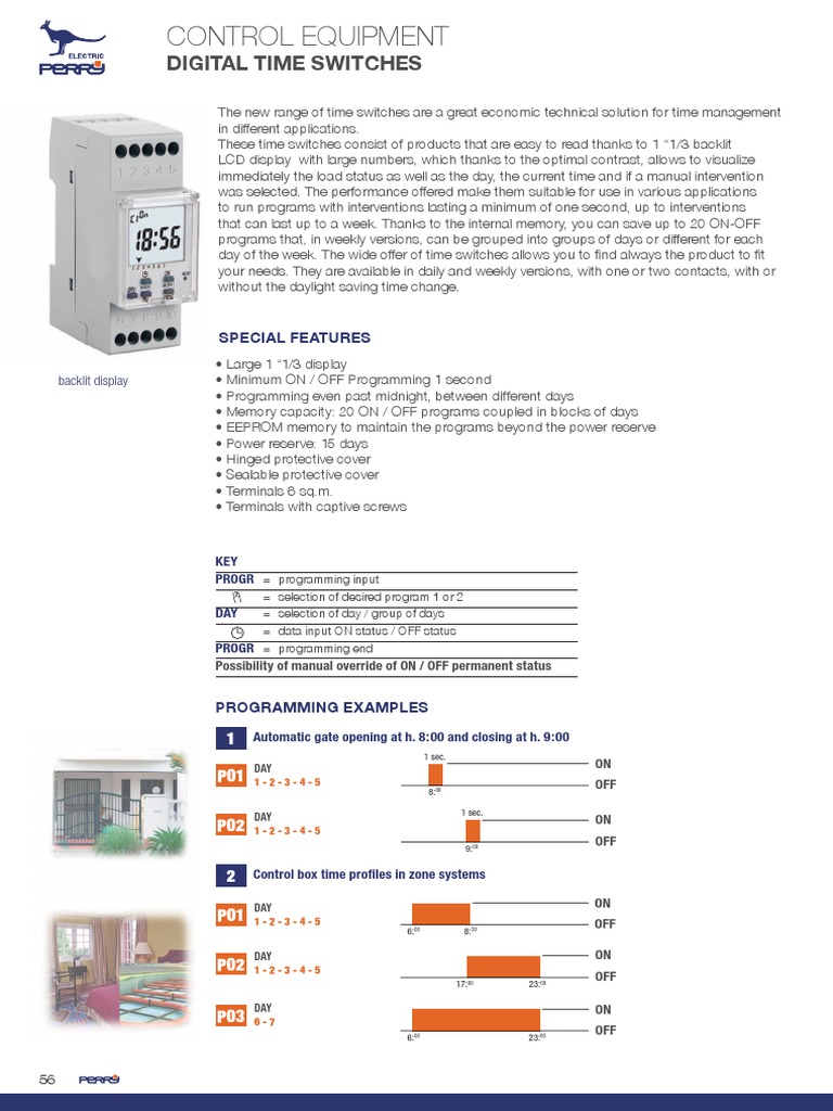 Digital Time Switches Overview | PDF | Switch | Relay