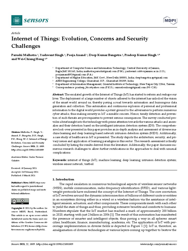 Internet of Things Evolution Concerns and Security | PDF | Internet Of ...