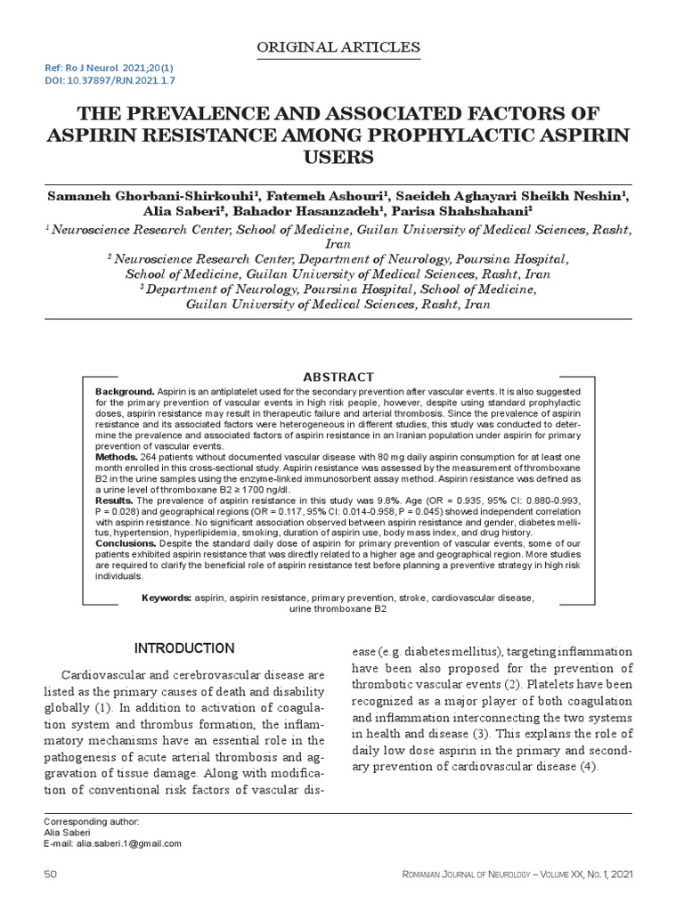 Aspirin PDF Aspirin Clinical Medicine