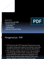 Dasar-Dasar PHP - Pengantar - Variabel - Operator - Struktur Kontrol