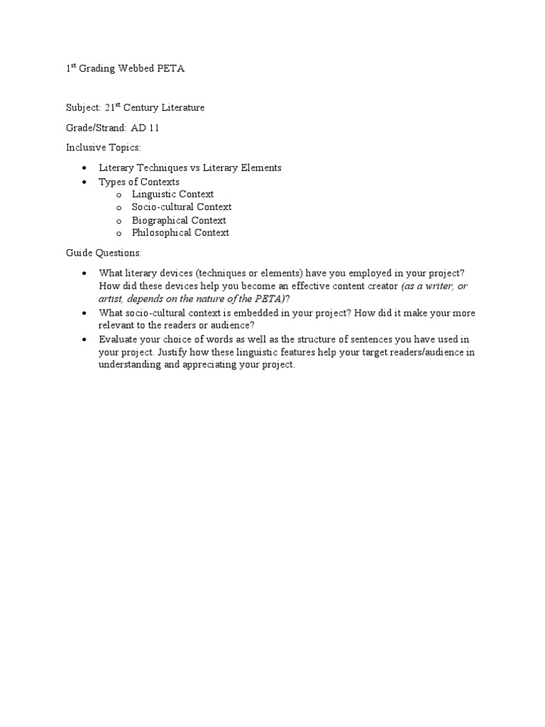Literary Contexts for Grade 11 | PDF | Social Science | Art