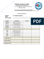 21st Century Lit - Task Checklist