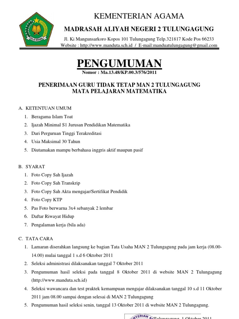 Pengumuman Gtt