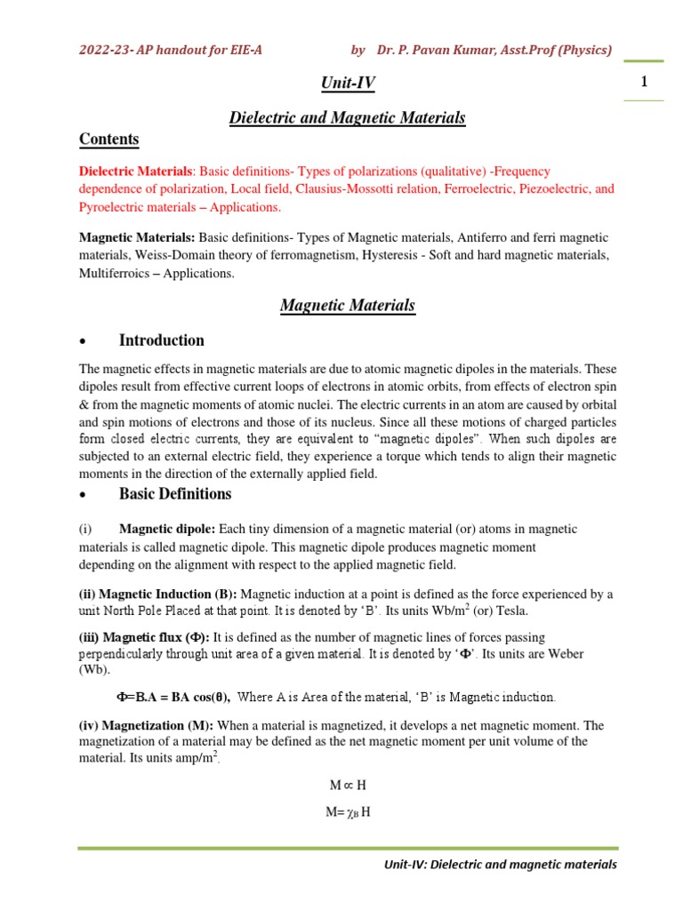 Overview of Magnetic Materials | PDF | Ferromagnetism | Magnetic Field