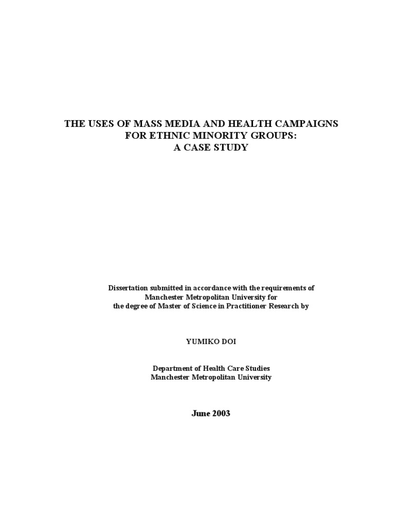 master of public health thesis examples