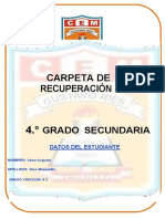 Bien CARPETA DE RECUPERACIÓN COMUNICACIÓN 4° SECUNDARIA