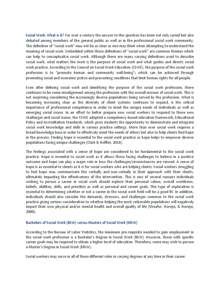 What Is Social Work PDF Social Work Empathy