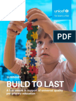 Build To Last Framework Universal Quality Pre Primary Education Summary