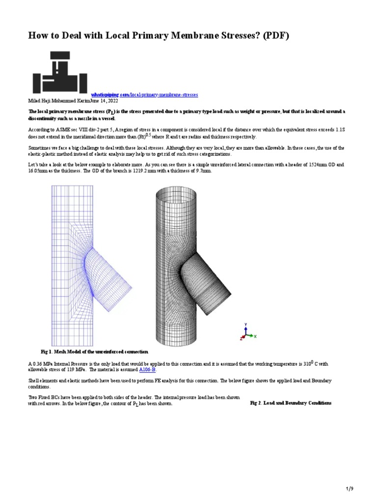 How To Deal With Local Primary Membrane Stresses PDF | PDF ...