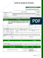 Cadena de Custodia Entrega de Indicios