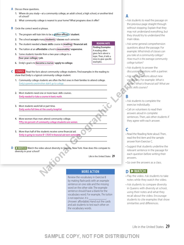 EnglishInAction3 Keyword Unit2 PDF College Reading Comprehension