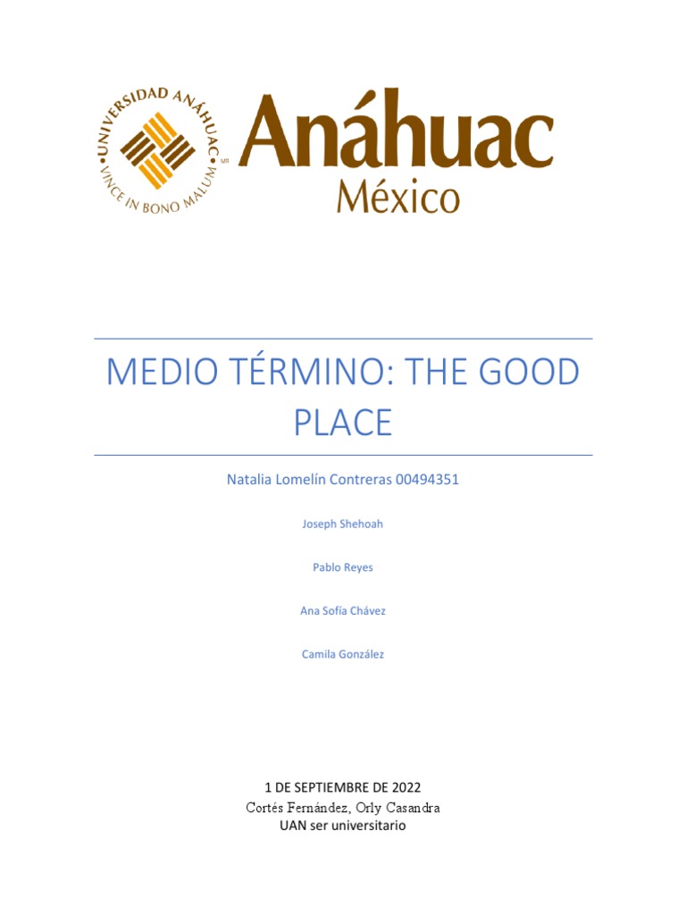 Medio Termino Good Place | PDF