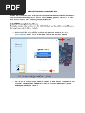 Adding PDF Documents to Adobe Portfolio 3