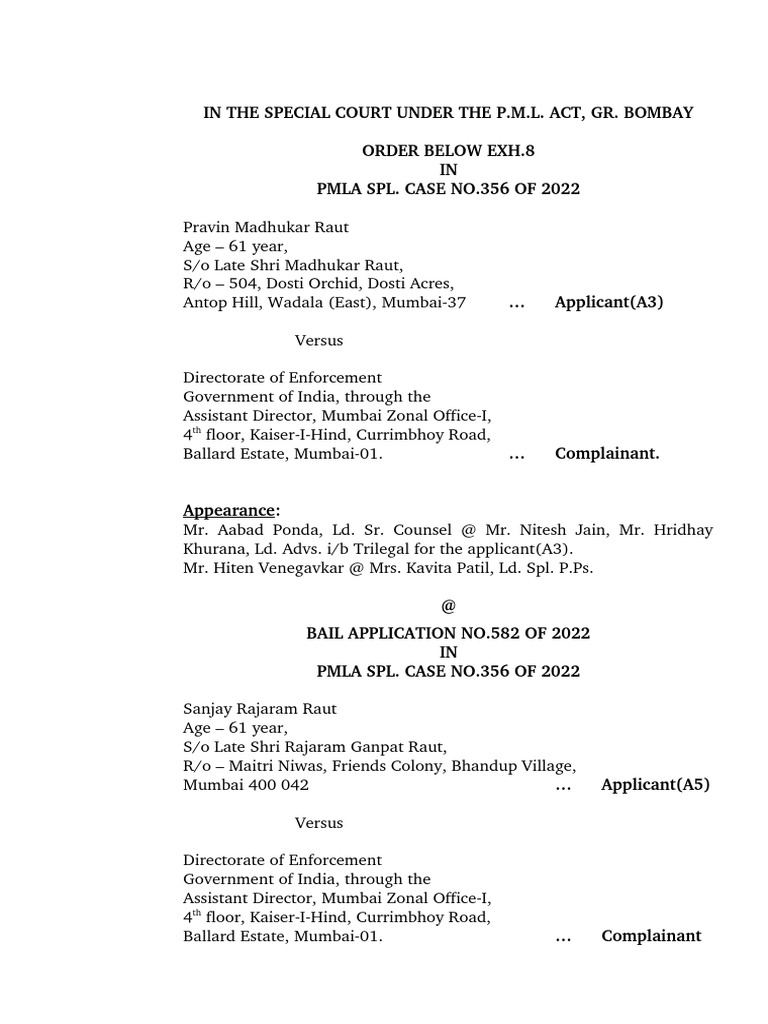 Swapna Patkar and Sanjay Raut Case | PDF | Crimes | Crime & Violence