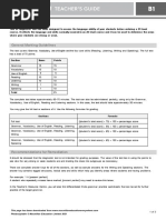 B1 Diagnostic Test Teacher's Guide Answer Key