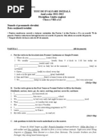 Test Intensiv Engleza 5