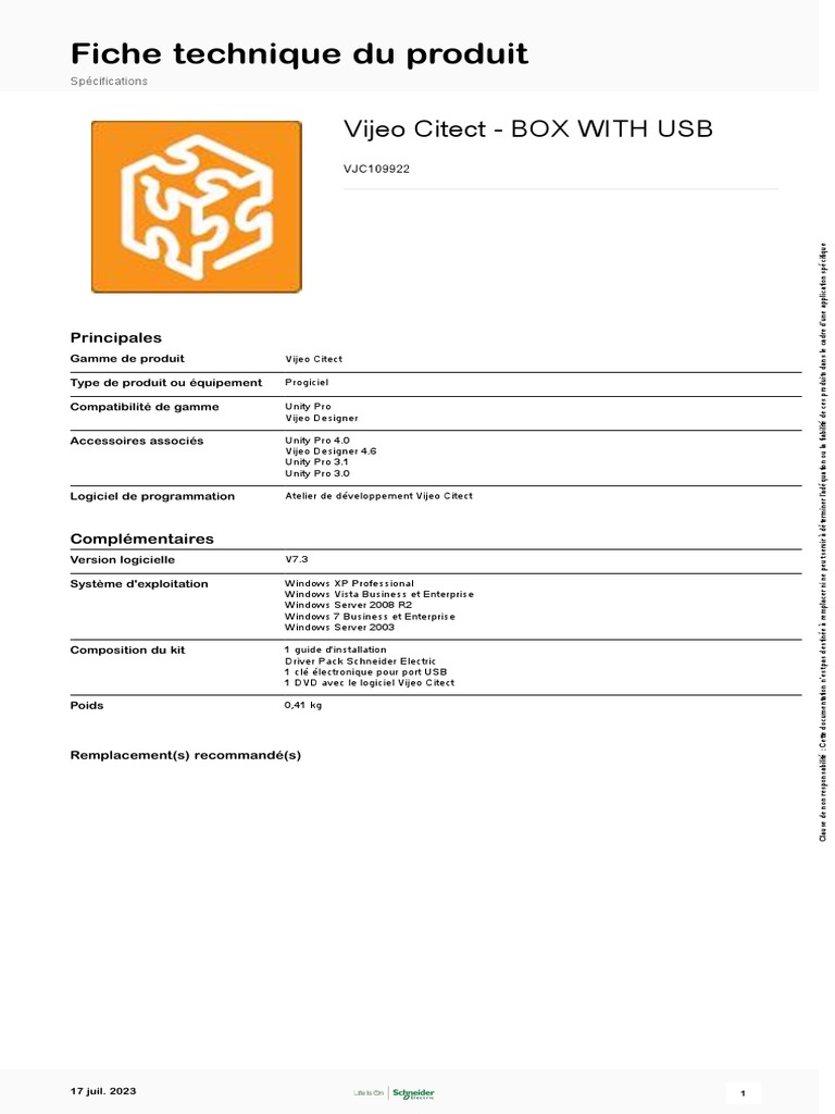 Vijeo Citect : Fiche Technique 2023 | PDF | Jeux et activités | Ordinateurs