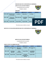 Calendario de Evaluación Admón. I Unidad