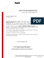 Carta de Recomendacion Laboral