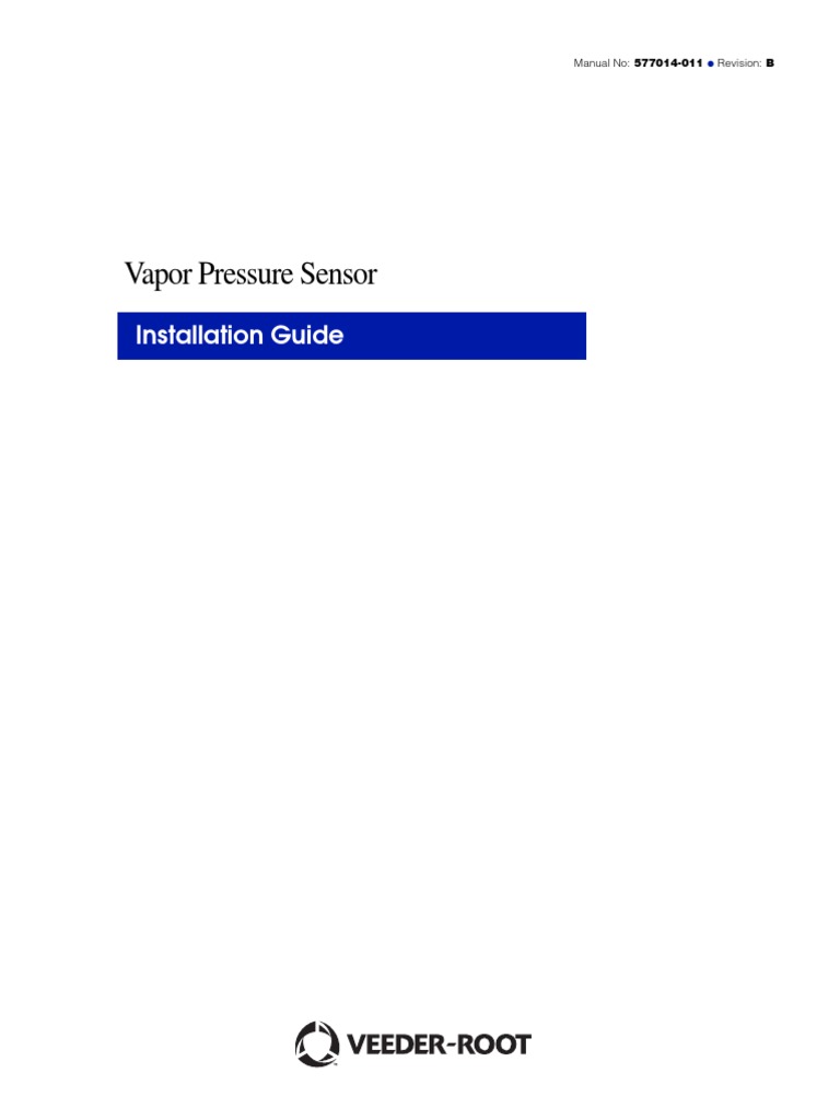 Vapor Pressure Sensor Installation Guide PDF Pipe (Fluid