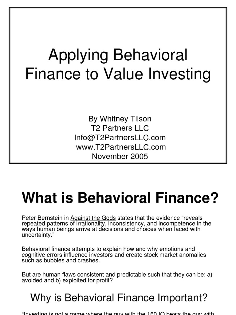 Behavioral Finance Insights for Investors | PDF | Behavioral Economics ...