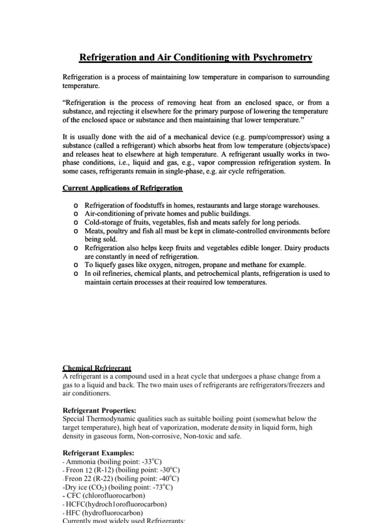 Refrigeration Pdf Refrigeration Refrigerator