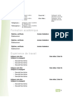 Formation Académique: Adresse: Courriel Site Web