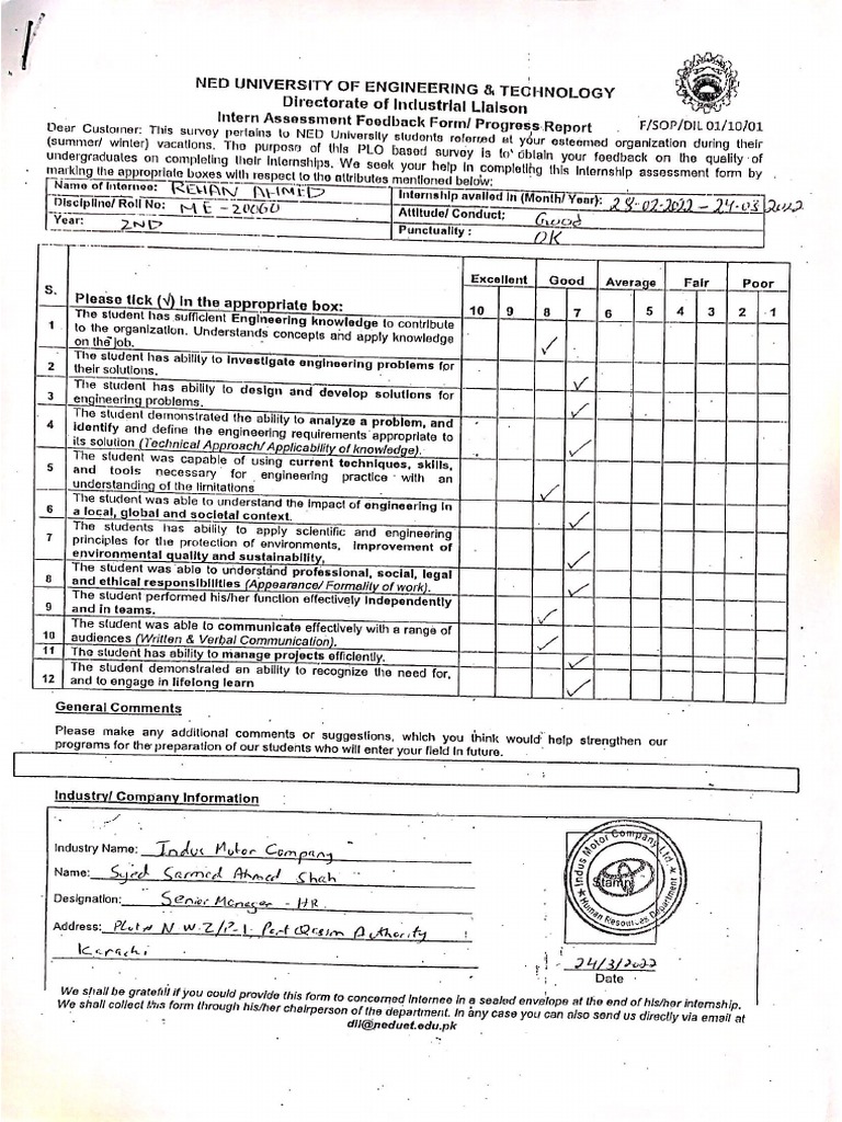 Feedback Form and Certificate | PDF