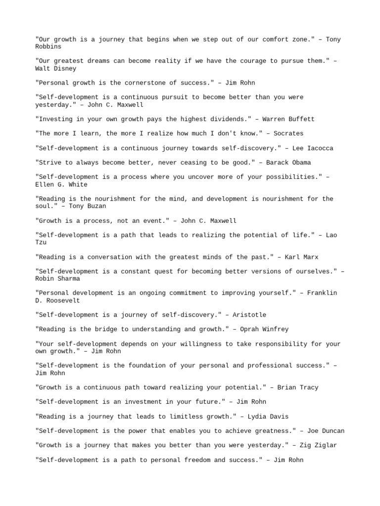 Self-Development & Growth Quotes | PDF | Personal Development