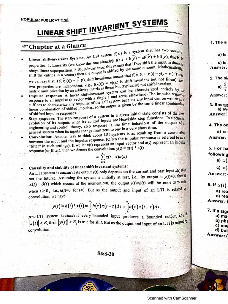 Linear Shift Invariant Systems | PDF