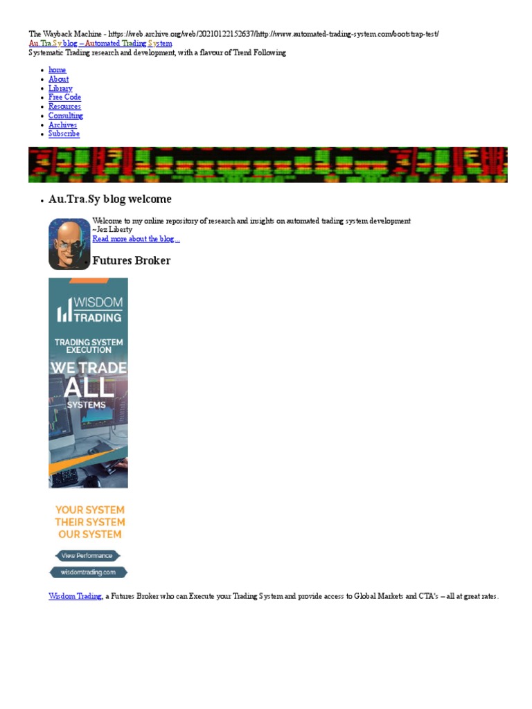 The Bootstrap Test - How Significant Are Your Back-Testing Results - Au ...