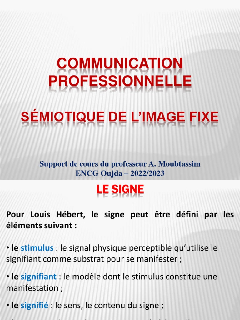 Sémiotique de l'Image Fixe | PDF | la communication | Sémiotique
