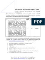 Abertura de Tomada de Preços Ref. Ao Processo de Compras #12/2023. Objeto