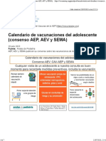 Calendario de Vacunaciones Del Adolescente (Consenso AEP, AEV y SEMA)