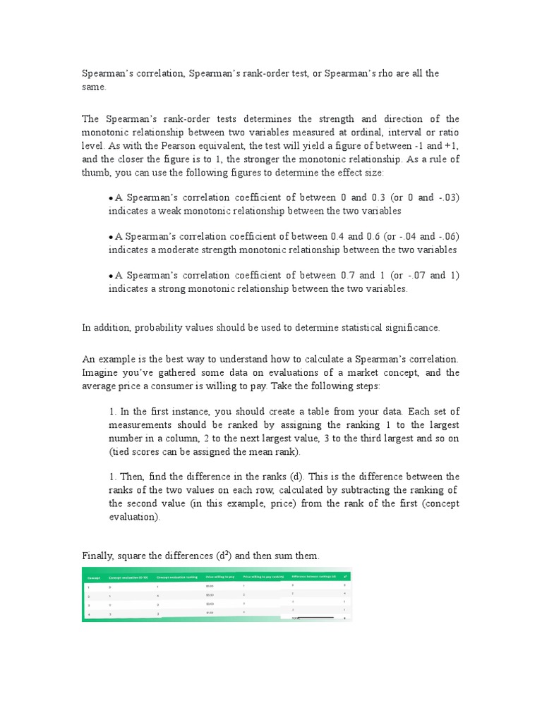 Spearmans Corr | Download Free PDF | Spearman's Rank Correlation ...