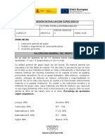 Acta Sesión de Evaluación 2 Evaluación 2 ESO