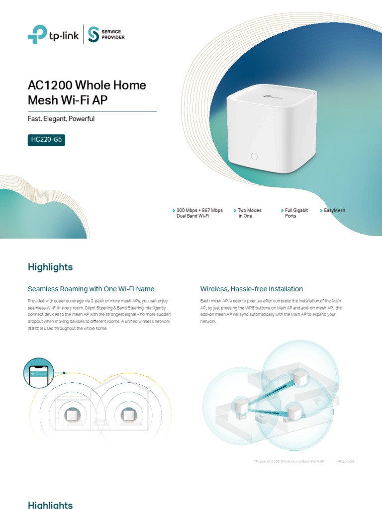 TP-Link HC220-G5 Mesh Wi-Fi AP Guide | PDF | Wi Fi | Ieee 802.11