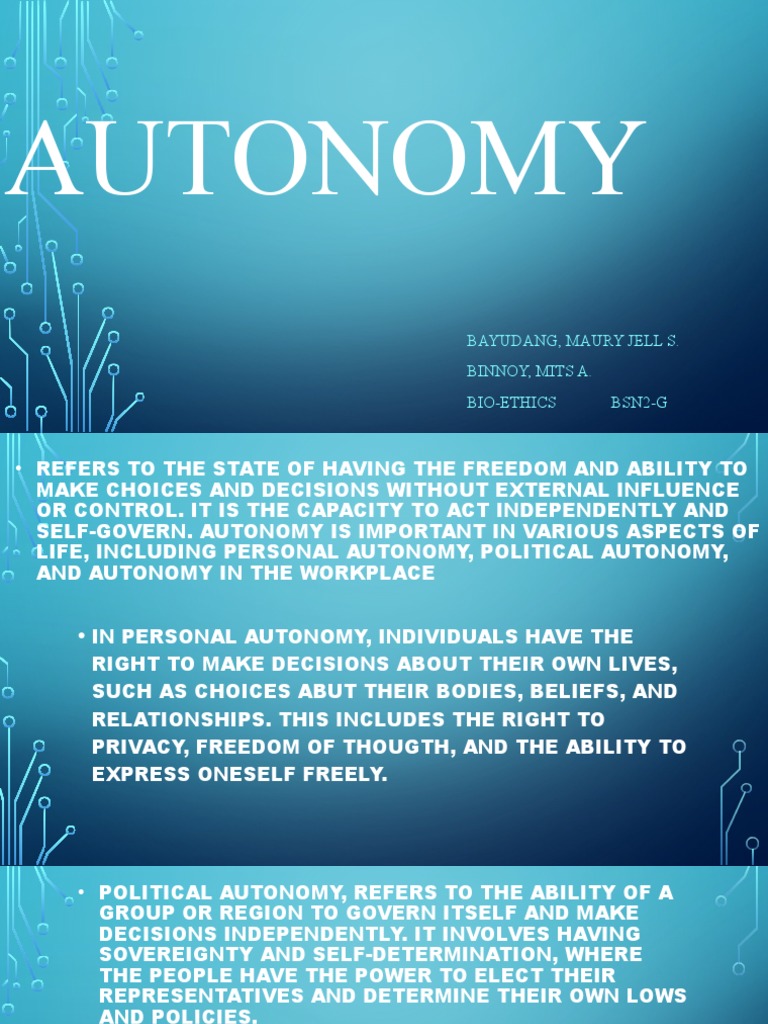 AUTONOMY PDF
