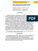 Inferências de Palavras Cognatas, de Baixa e de Alta Frequência Por Aprendizes de Espanhol Como L2