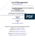 Resource-Based Theories of Competitive Advantage: A Tenyear Retrospective On The Resource-Based View